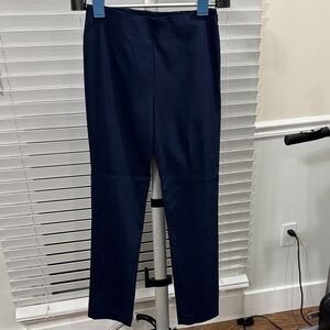 Navy Straight-Leg Dress Pants
